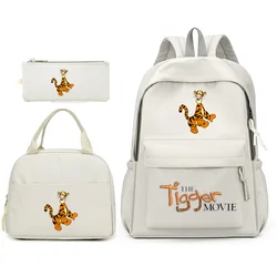 3pcs Disney The Tigger Movie Backpack with Lunch Bag for Women Student Teenagers School Bags Comfortable Travel Sets