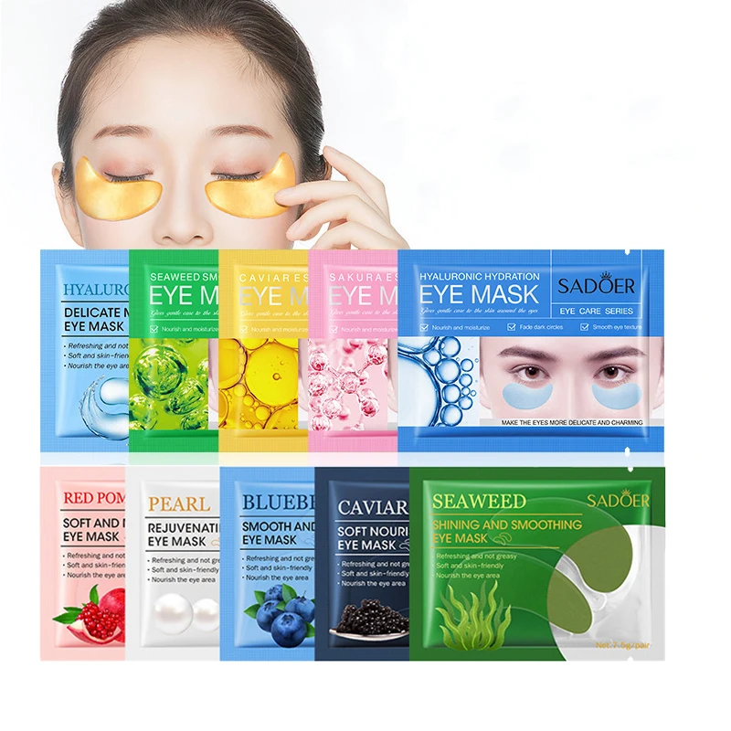 100pcs=50pairs Crystal Collagen Eye Mask Moisturizing Anti Dark Circles Anti-Wrinkle Hyaluronic Acid Eye Mask Skin Care For Eyes