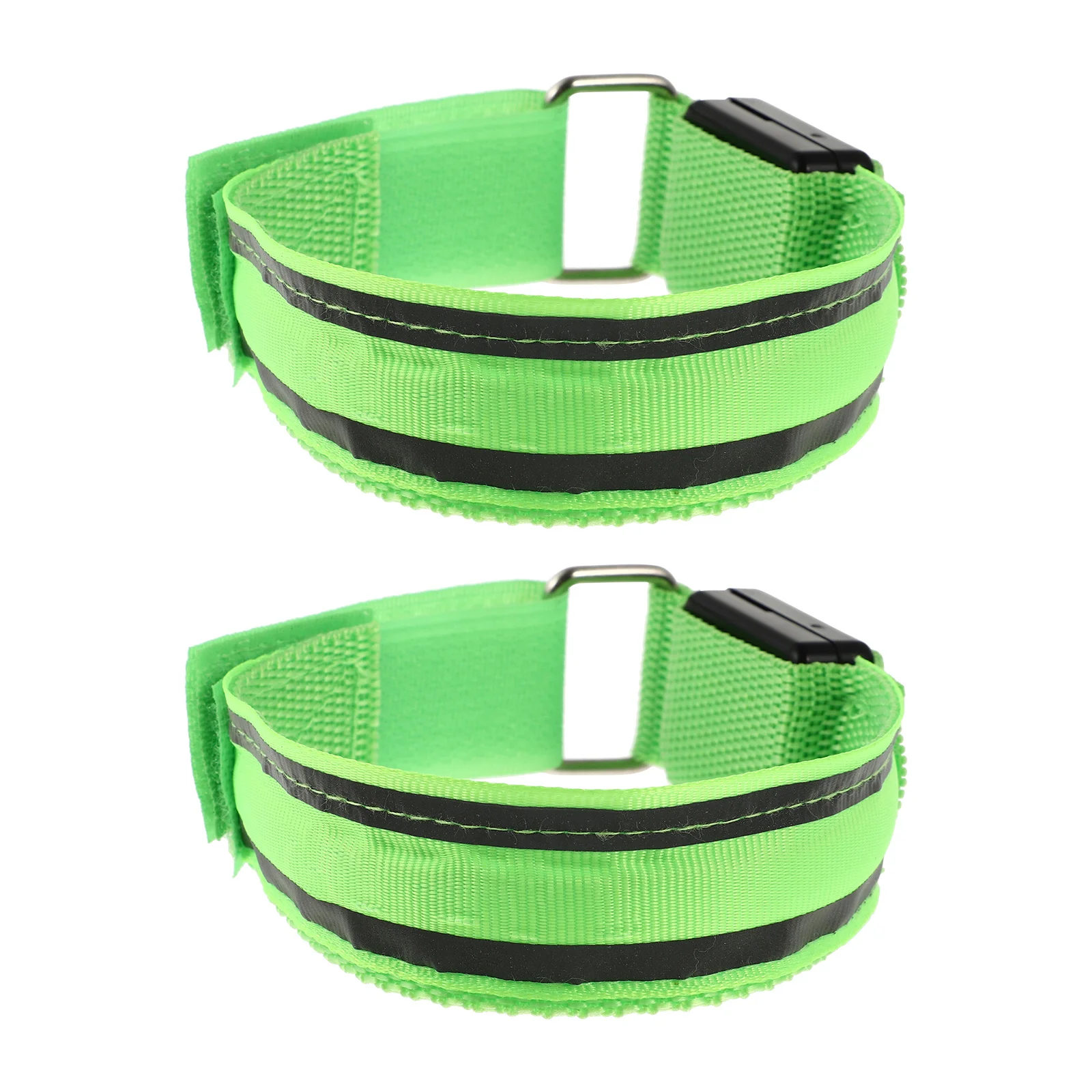 2Pcs LED Light Armband Fluorescent Luminous Wrist Band for Night Running Cycling Safety Adjustable Reflective Sports Supply Gear