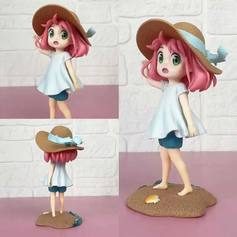 18cm Beach Anya Forger Figures Gk Spy×Family Action Figures Pvc Anime Collection Model Toys Desktop Decoration Handmade Gifts