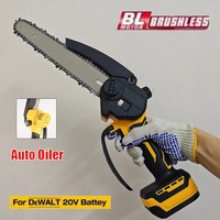 Fit for DeWALT 20V 18V Battery Brushless 8 Inch Chainsaw Automatic Oiler Electric Cordless Chain Saw Pruning Cutting Power Tools