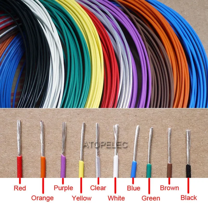 2M/10M Silver Plated PTFE FEP Wire High Purity OFC Copper Cable HiFi AMP DIY 10/11/13/14/15/18/20/22/24/26/28/30 AWG