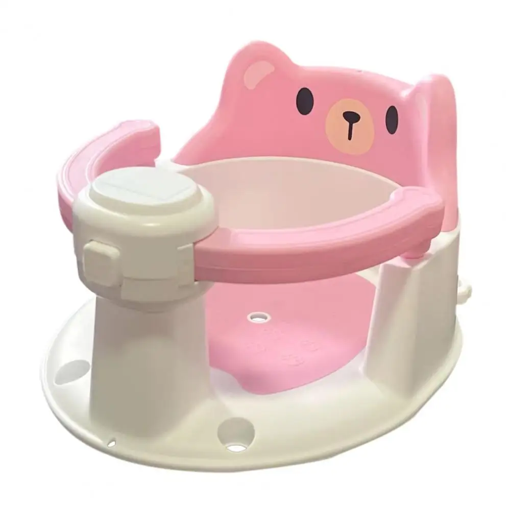 

Baby Bath Chair,Cartoon Animal Design,Safety Seat with Encircling Fence Anti-Slip Bottom Supportive Sitting Posture Bathing Tool