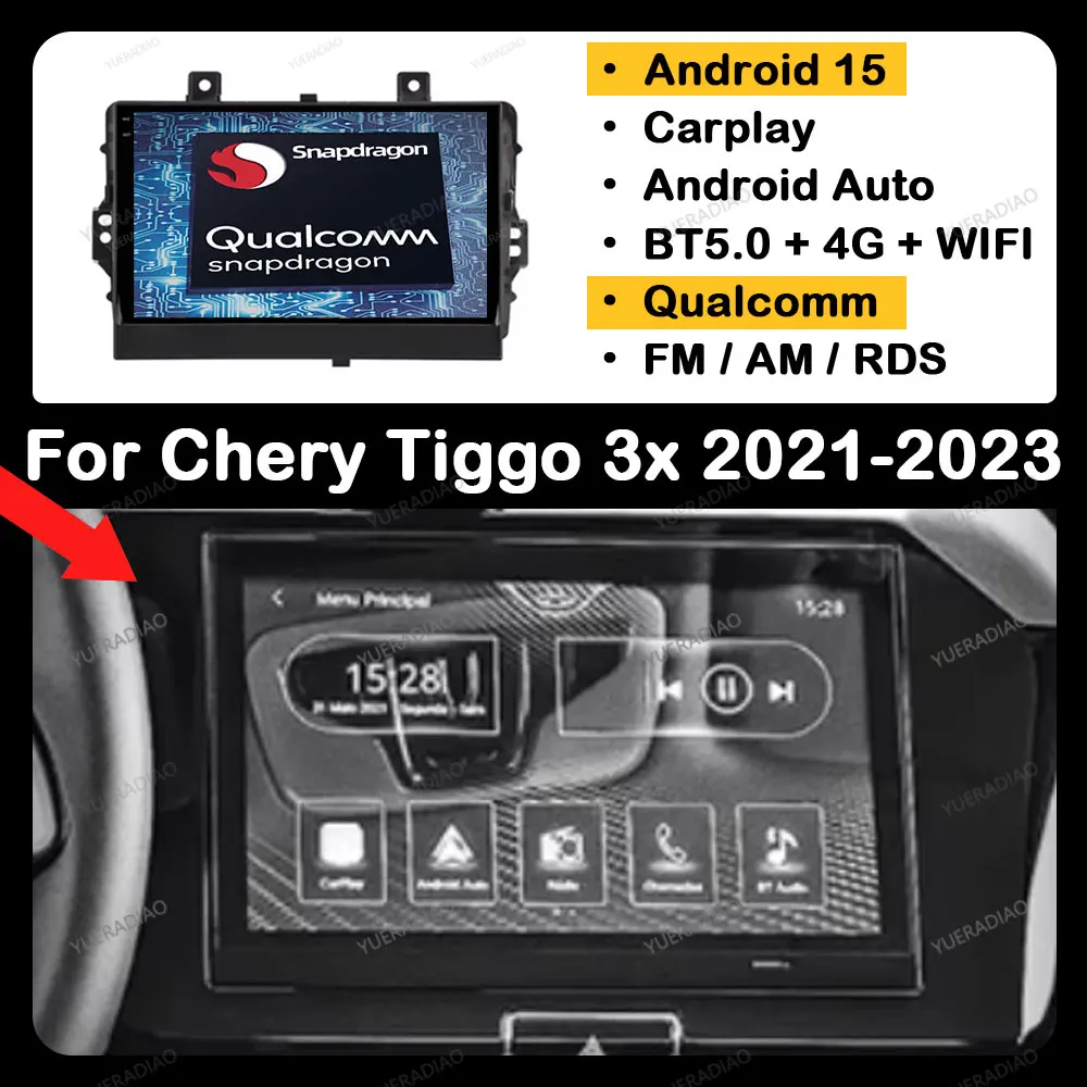 

Android 15 Car Radio For Chery Tiggo 3x 1 2021 - 2023 Multimedia Video Player 2DIN BT GPS NAVI 4G WIFI QLED Qualcomm Head Unit