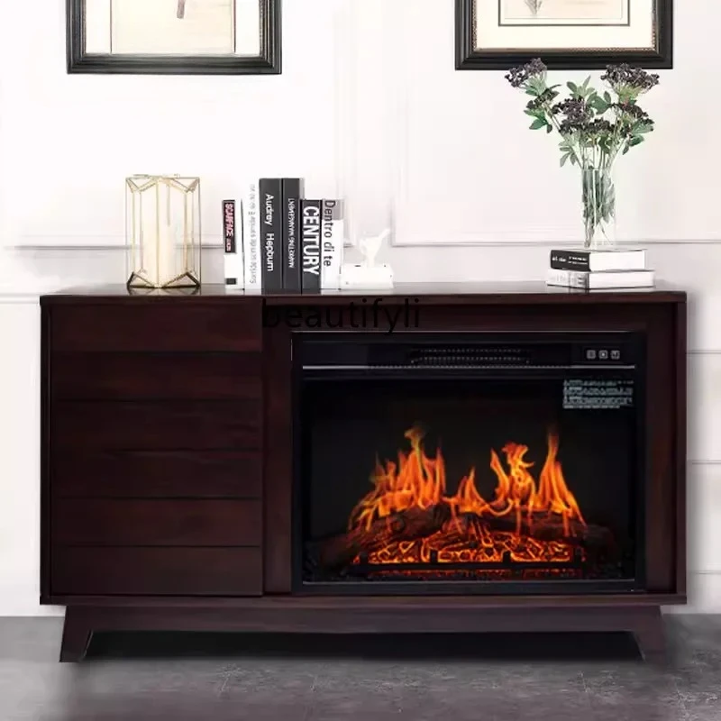 Y1 light luxury fireplace cabinet modern simple living room decorative  fireplace simulation flame household fireplace rack