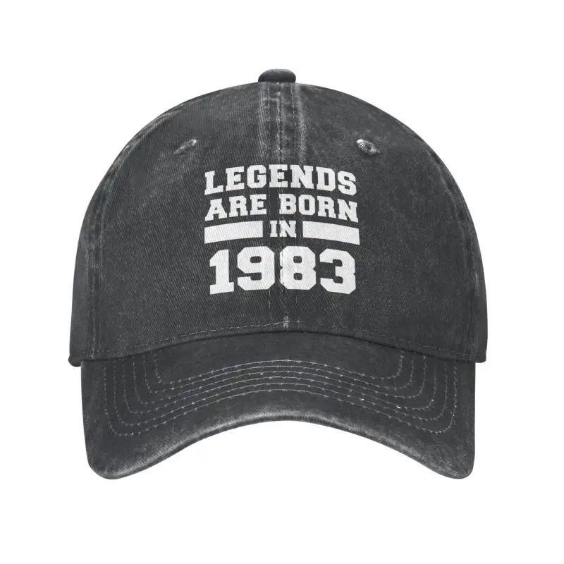 Custom Fashion Cotton Legends Are Born In 1983 Birthday Gifts Baseball Cap for Men Women Adjustable Dad Hat Outdoor