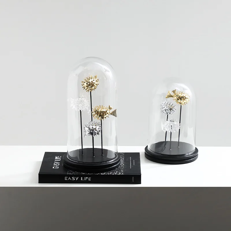 Modern simple abstract electroplated fish bird house light luxury ornament living room office wine cabinet bookcase decoration