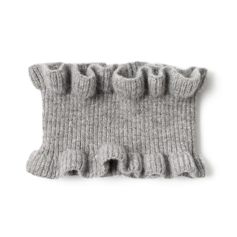 

Кашемировый теплый шарф с рюшами для шеи, теплый воротник, вязаная повязка для волос