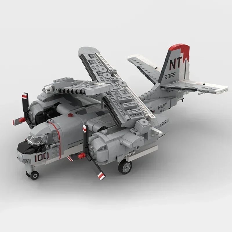 

Moc Building Bricks Military Fighter Model 1:35 Scale S-2 Tracker Technology Modular Blocks Gift Christmas Toys DIY Set Assembly