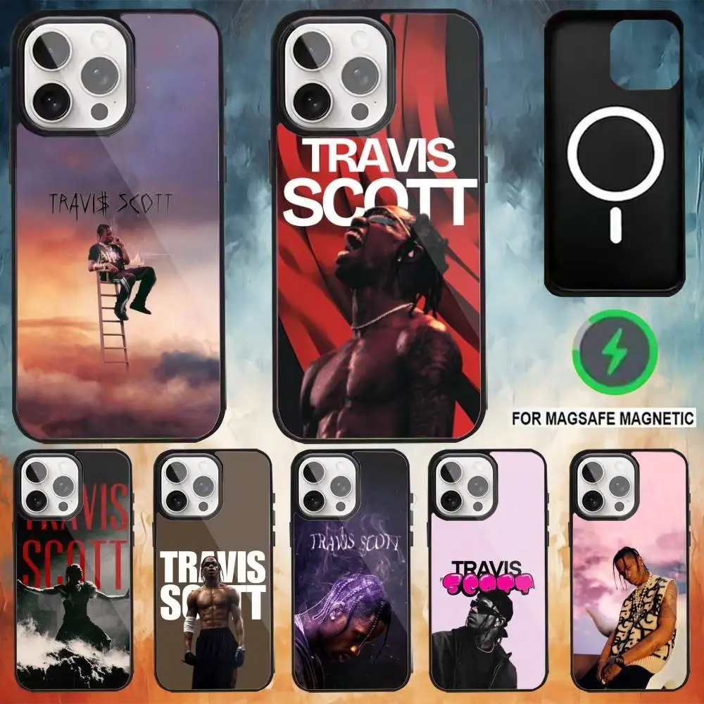 

singer T-Travis Scott Phone Case For iPhone17,16,15,14,13,12,11 Plus,Pro Max Magnetic For Magsafe Wireless Charging