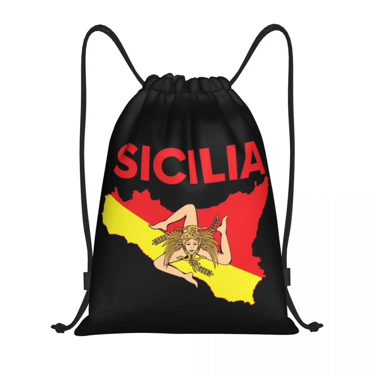 Casual sicilia Trinacria marsupio donna uomo italia bandiera siciliana Sling Crossbody marsupio per campeggio Biking Phone Money Pouch