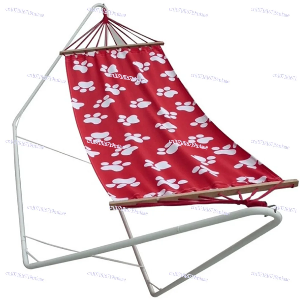 Soporte especial para hamaca, camping de ocio al aire libre, marco de hamaca de acero inoxidable, hamaca con soporte de algodón con tira de color