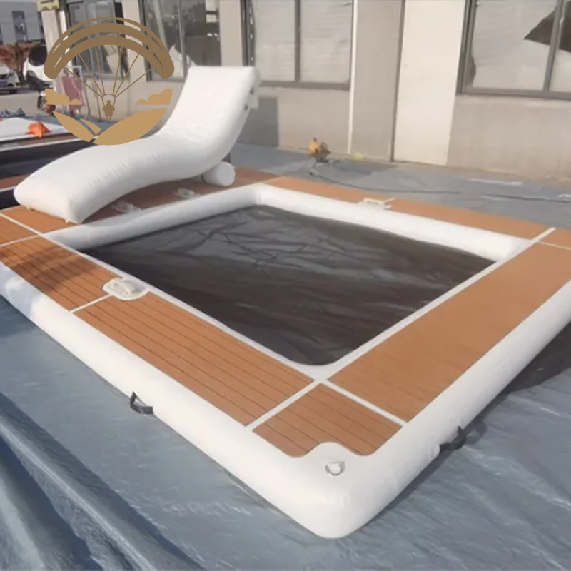 Yacht Boat gonfiabile galleggiante Ocean Sea piscina oceanica con sedie a rete piscina per Yacht Sea Pool Slide Dock Platform
