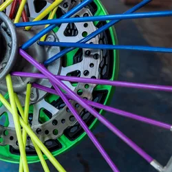 72pcs Bicycle Wheel Spoked Protector Wraps 24cm Wheel Rim Spoke Wrap Kit for Motorcycle Bike Color Rims Skin Trim Covers Pipe