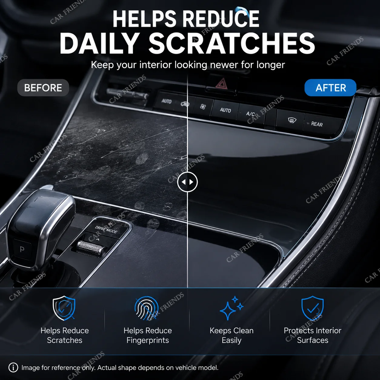 For Volkswagen VW Tayron 2025 2026 Transparent TPU Interior Protective Film for LCD Navigation Gear Panel Center Console 5