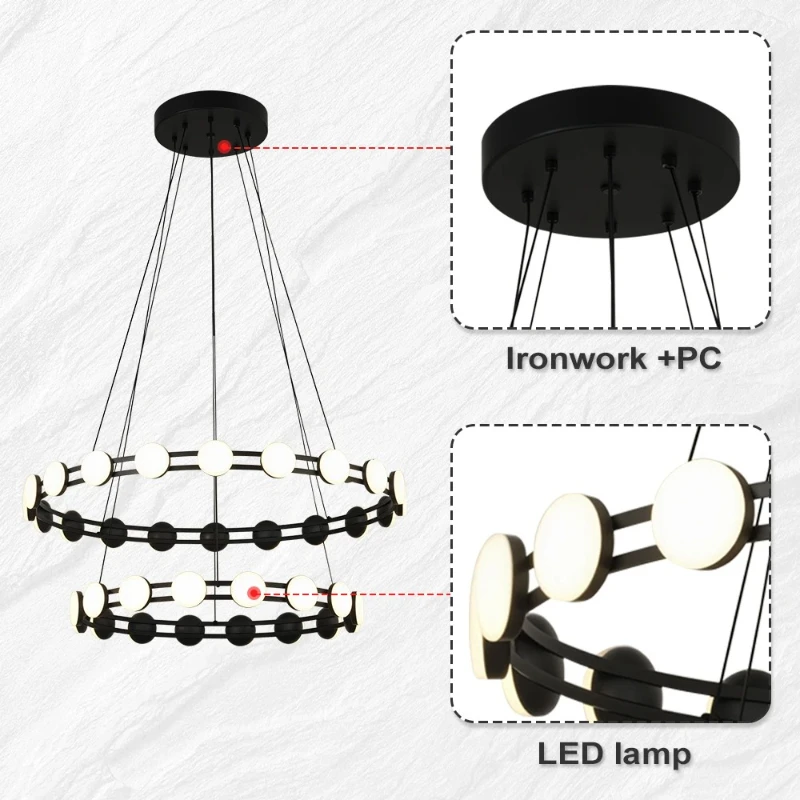 

Modern Minimalism Round Pendant Light Dining Living Room Bedroom Decoration Hanging Pendant Lamp Indoor Lighting Fixture