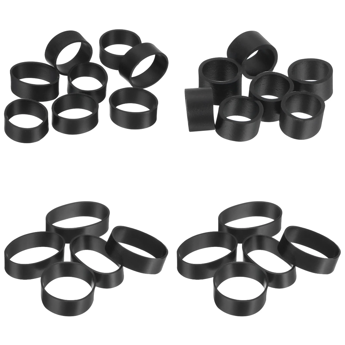 150/300Pcs Silicone Rubber Bands Rubber Bands Rings Cable Ties Strong Elastic Bands Non-Slip for Cord Wrapping Bag Wraps Black