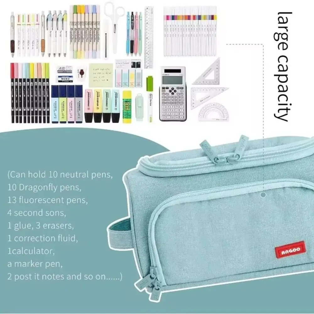 Super Big Cute Pencilcase Large Capacity Portable Pencil Box Multifunctional 2 Layer Stationery Organizer School Supplies
