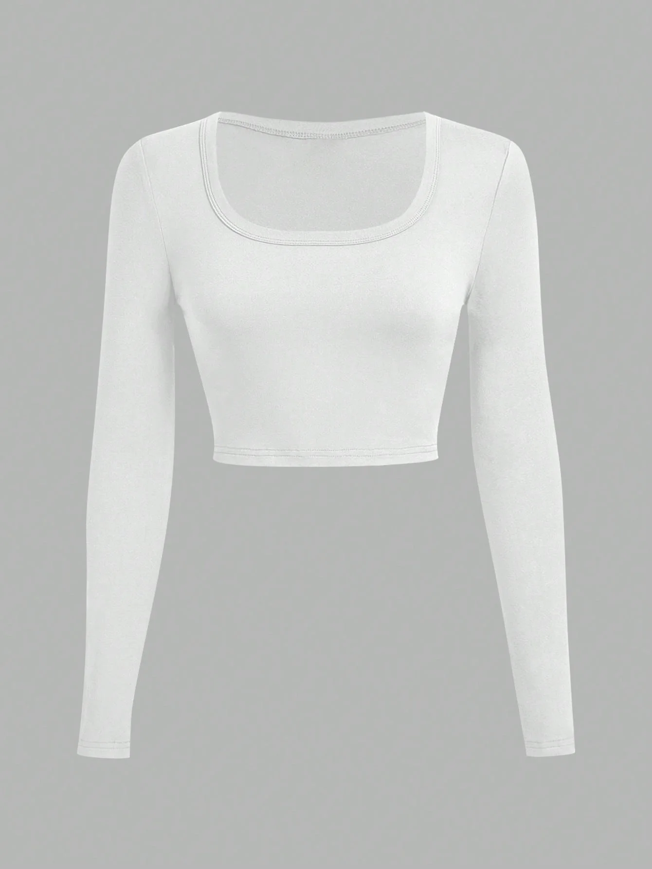 Women's solid color long-sleeved short T-shirt, very comfortable and casual, fashionable and versatile three-piece tops set