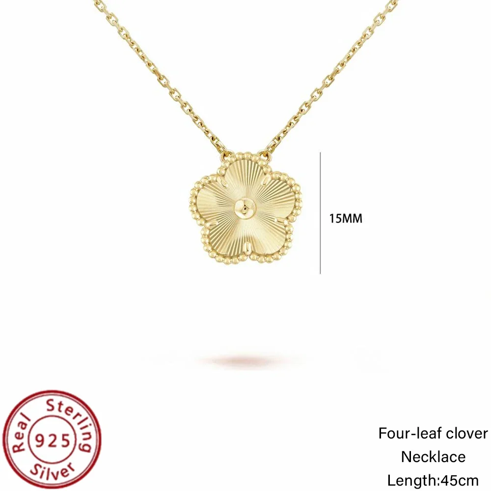 2024 Vogue S925 Sterling Silver Van Cleef Single Flower Necklace, Premium Chic, Elevates Glamour, Affordable Luxury