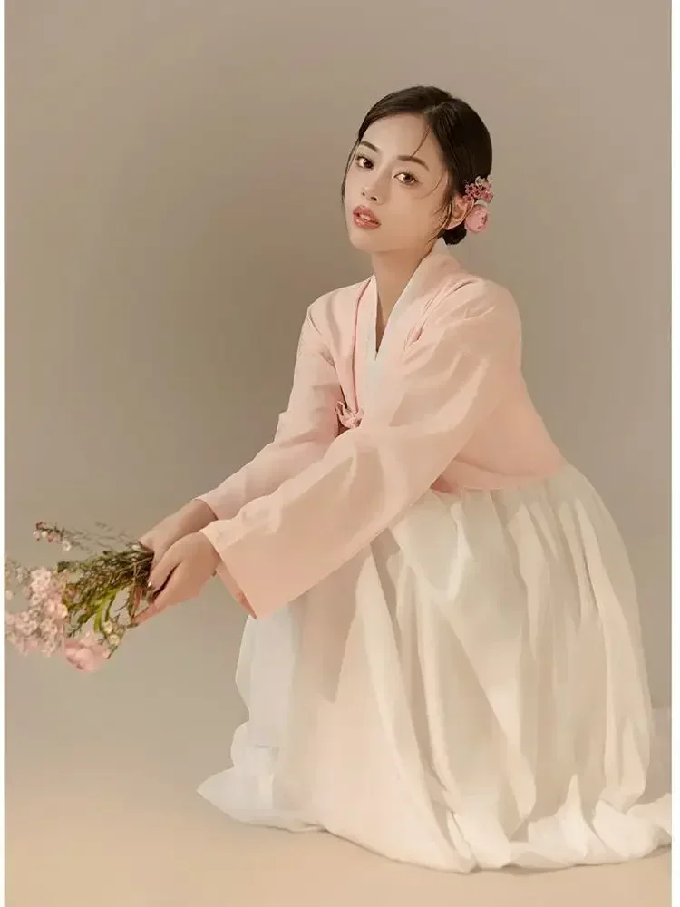 

Disfraz tradicional de palacio Hanbok para mujer, ropa Rosa coreana, vestido de lujo moderno, elegante, a la moda, para fiesta,