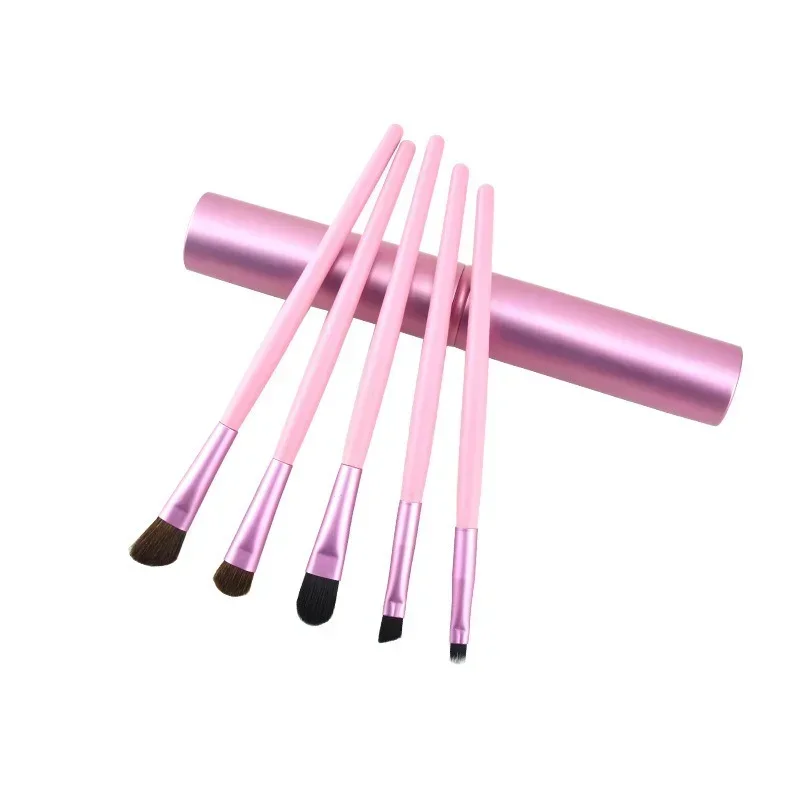 Portátil Mini Eye Makeup Brushes Set, viagens profissionais, manchas, sombra, delineador, sobrancelha, lábio, escova Kit, 5pcs