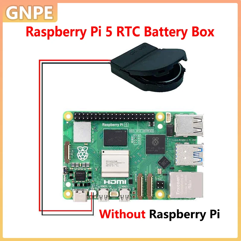 

For Raspberry Pi 5 RTC Battery Box Real Time Clock Holder Module (Without Battery)