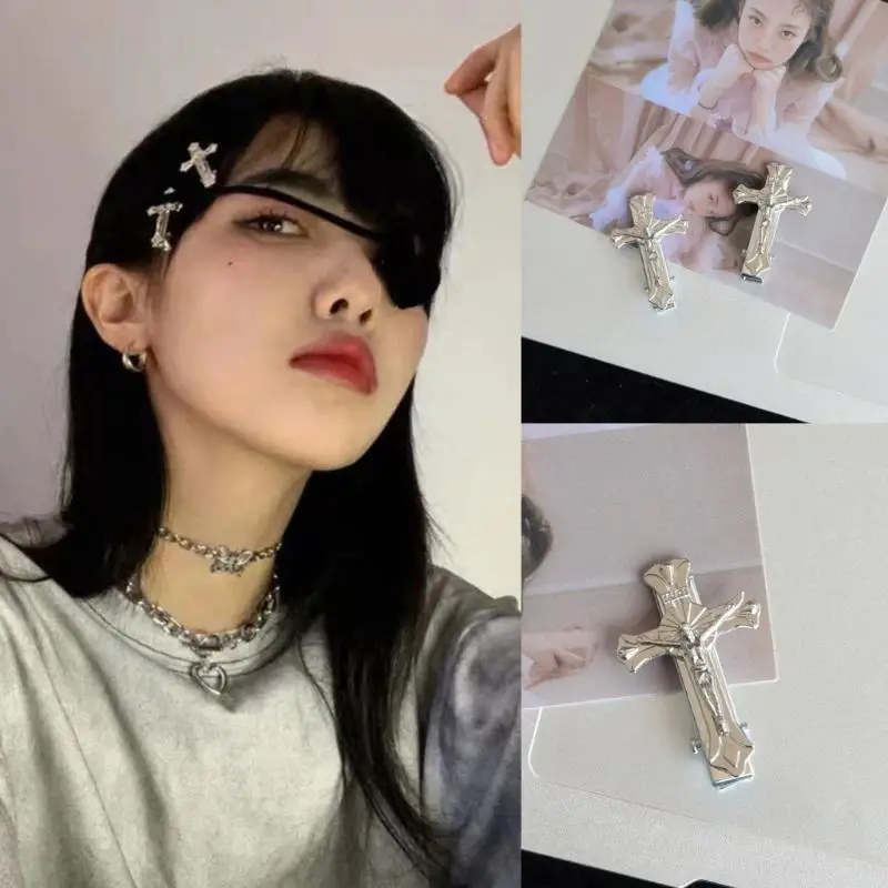 652F Jepit Rambut Logam Elegan Hiasan Kepala Jepit Rambut Punk Jepit Rambut Bar Malam Wanita