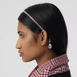 Shining Luxury Alloy Rhinestone Hairbands For Women Long Chain Tassel Bands Crystal Headband Wedding Hair Band Accessories