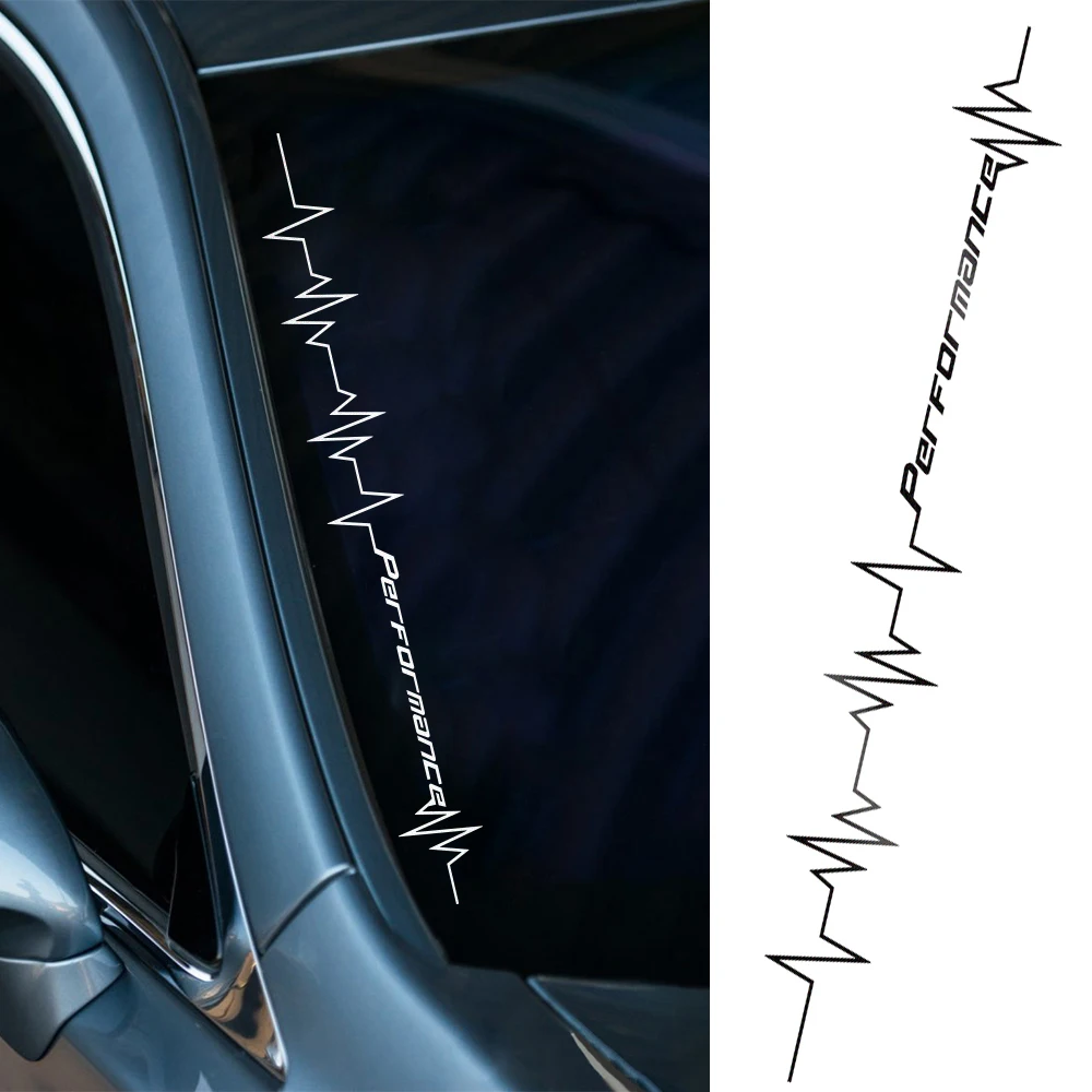 1PC Performance Heartbeat Line Sticker Car Windshield Windscreen Bumper Hood Decor Decal Auto Vehicle Vinyl Decoraion