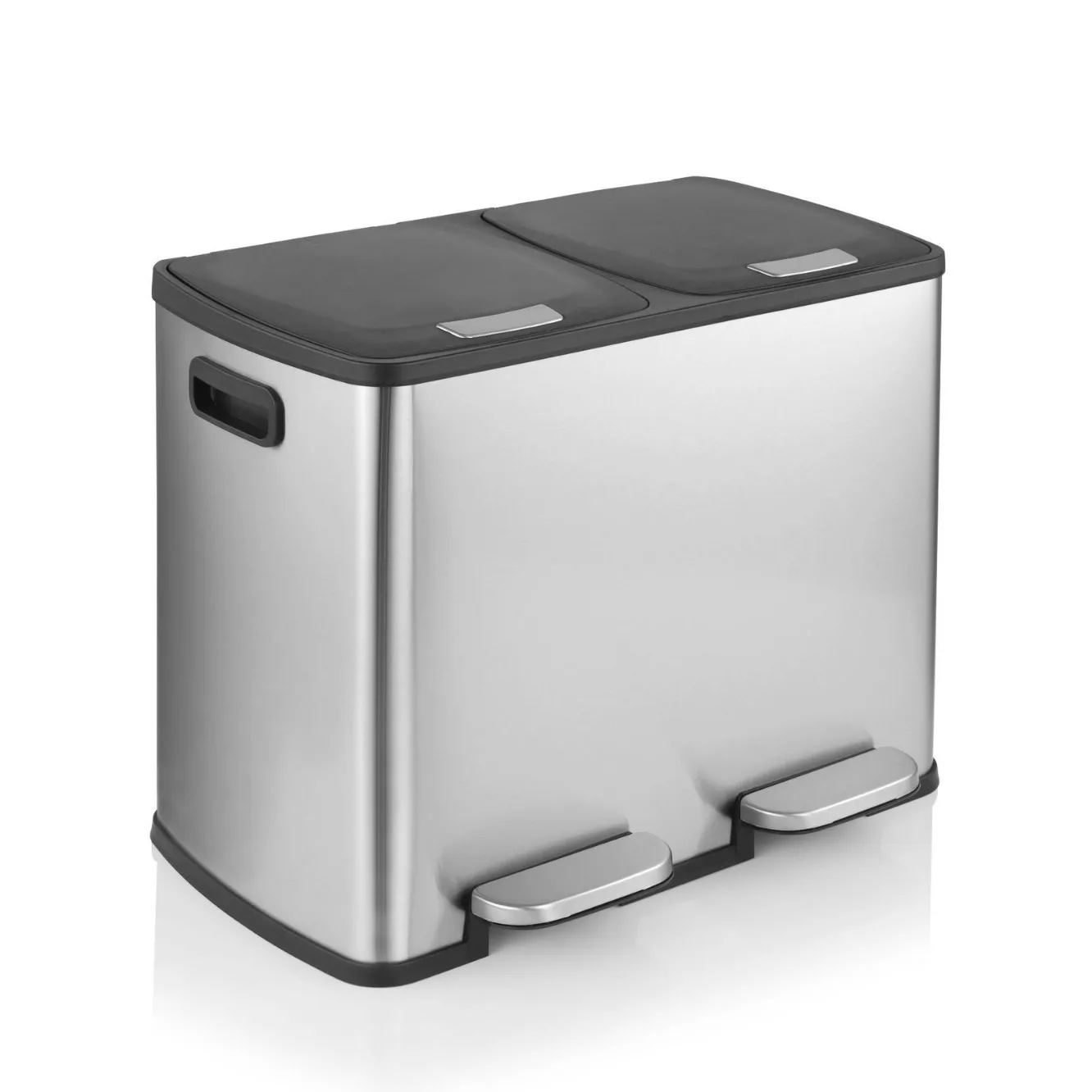 

Stainless steel classification trash can household kitchen dry and wet separation foot pedal living room large capacity