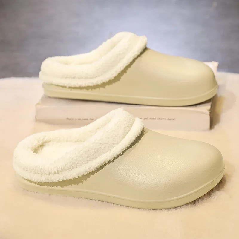 

Зимние утолщенные вельветовые мюли: теплые и морозостойкие домашние тапочки для мужчин и женщин, большие размеры, для улицы и дома