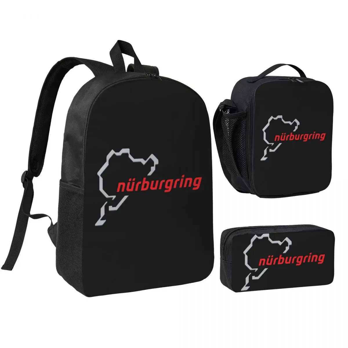 

Race Track Germany Nurburgring Backpack Boys Girls BookBag School Bag Shoulder Bags 3ps Insulated Lunch Bag Pencil Case