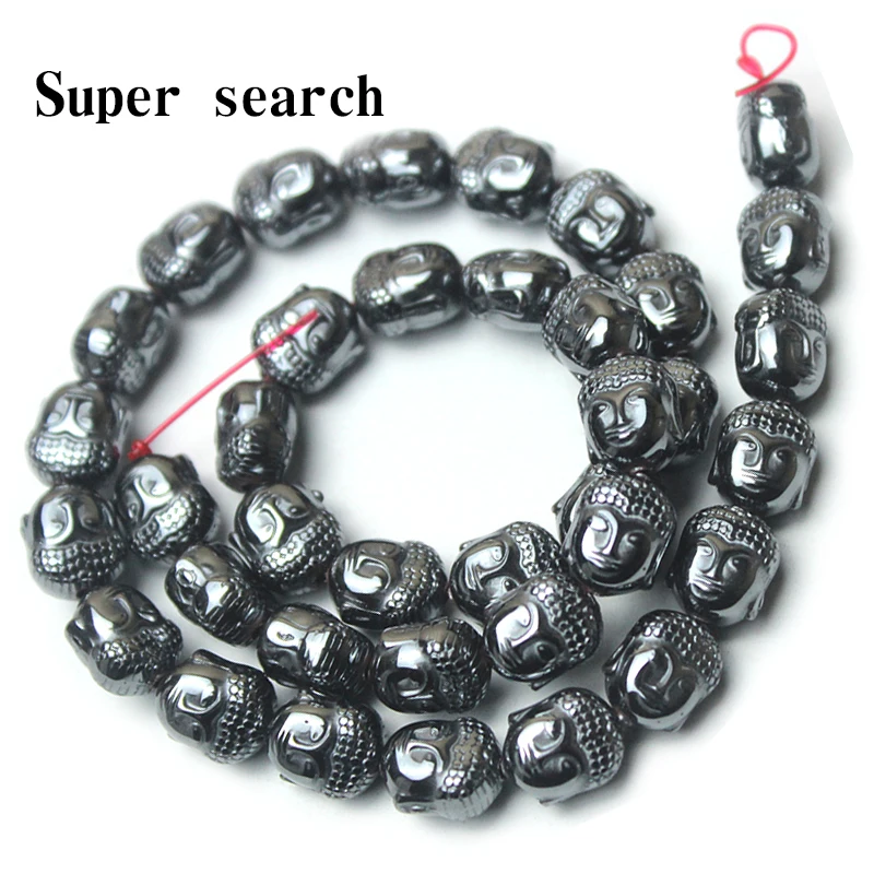 10 ชิ้นพระพุทธรูป Maitreya สีดํา Hematite ลูกปัดหินธรรมชาติลูกปัดแบบหลวมเครื่องประดับสร้อยข้อมือทํา DIY อุปกรณ์เสริม