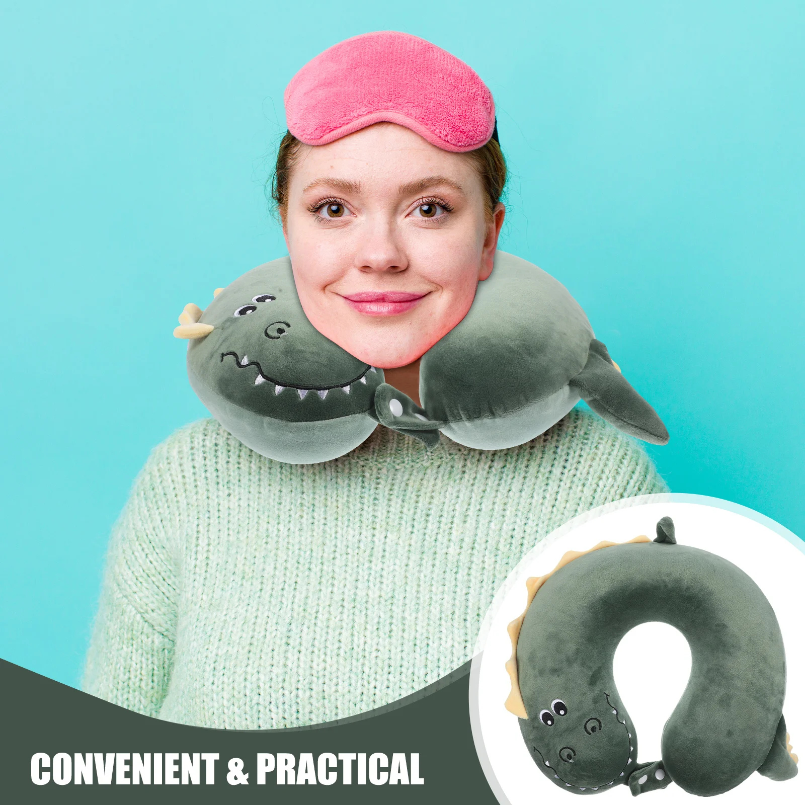 

Comfortable Neck Pillow U Shape Travel Cervical Support Office Nap Pillow Ergonomic Design Prevent Side Tilting