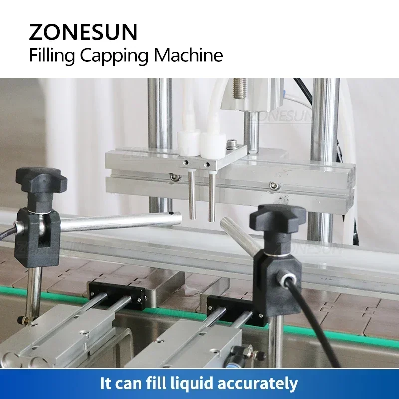 ZONESUN ZS-AFC9 Automatic Liquid Filling Capping Pressing Machine Rotary Plate Perfume Vial Bottle Tube Cap Feeder