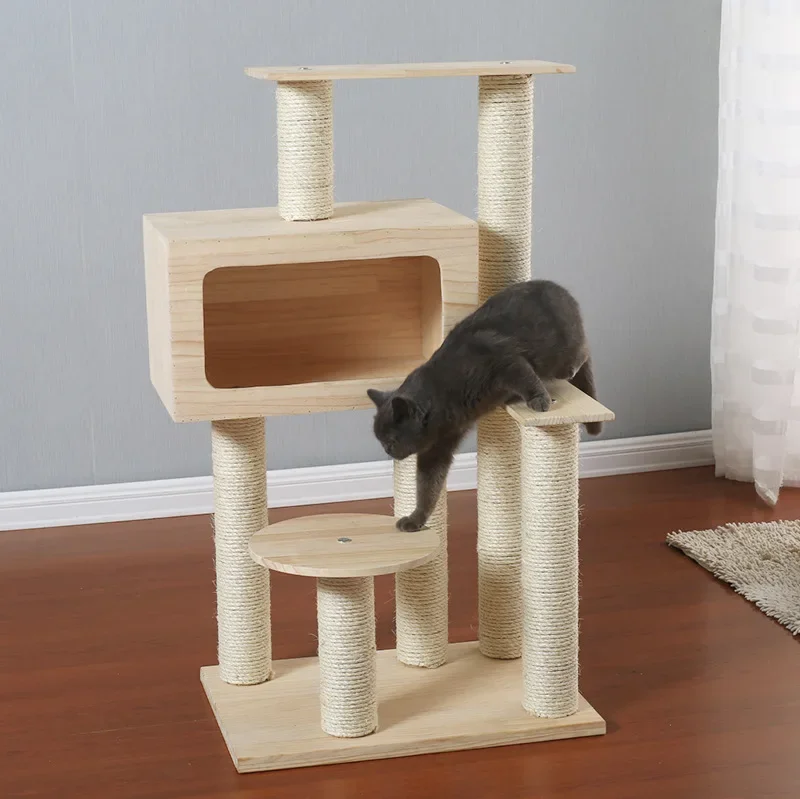 RY17 2019Wholesales New Product Sisal Cat Scratcher Post Tree with Fish Toy