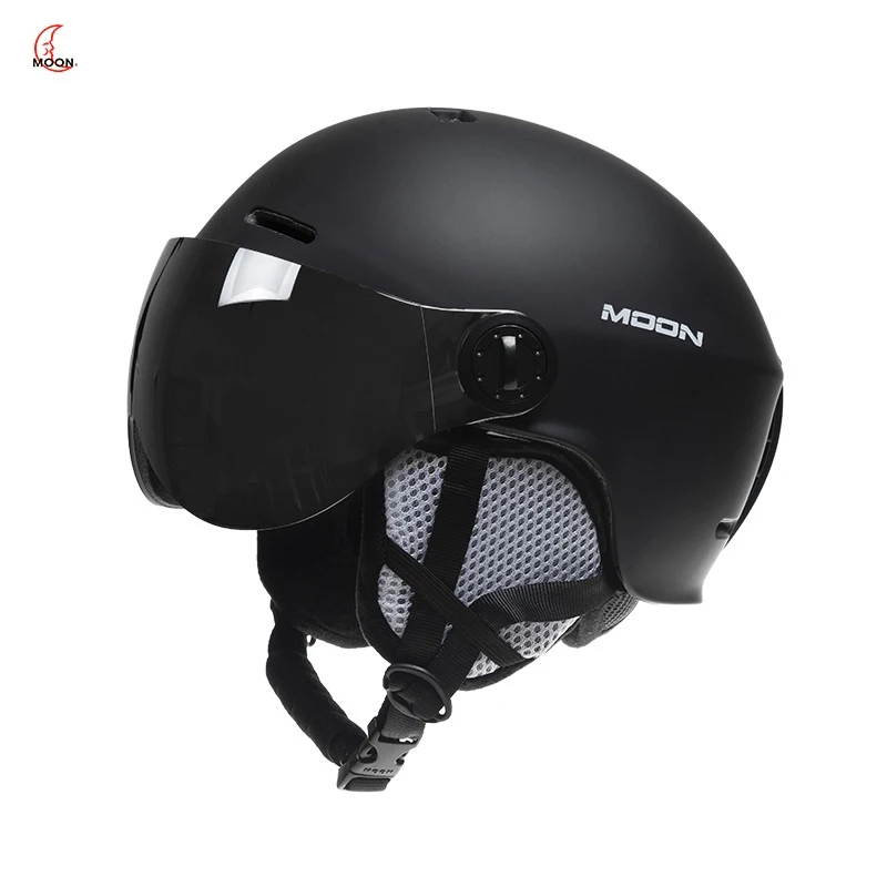 خوذة تزلج على الجليد على الجليد للبالغين والشباب مناسبة قابلة للتعديل مع نظارات واقية قابلة للفصل وفتحات تهوية