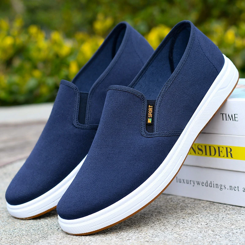 Men\'s Casual Shoes A Stirrup Work Breathable Soft Bottom Canvas Men\'s Models Spring and Fall Male