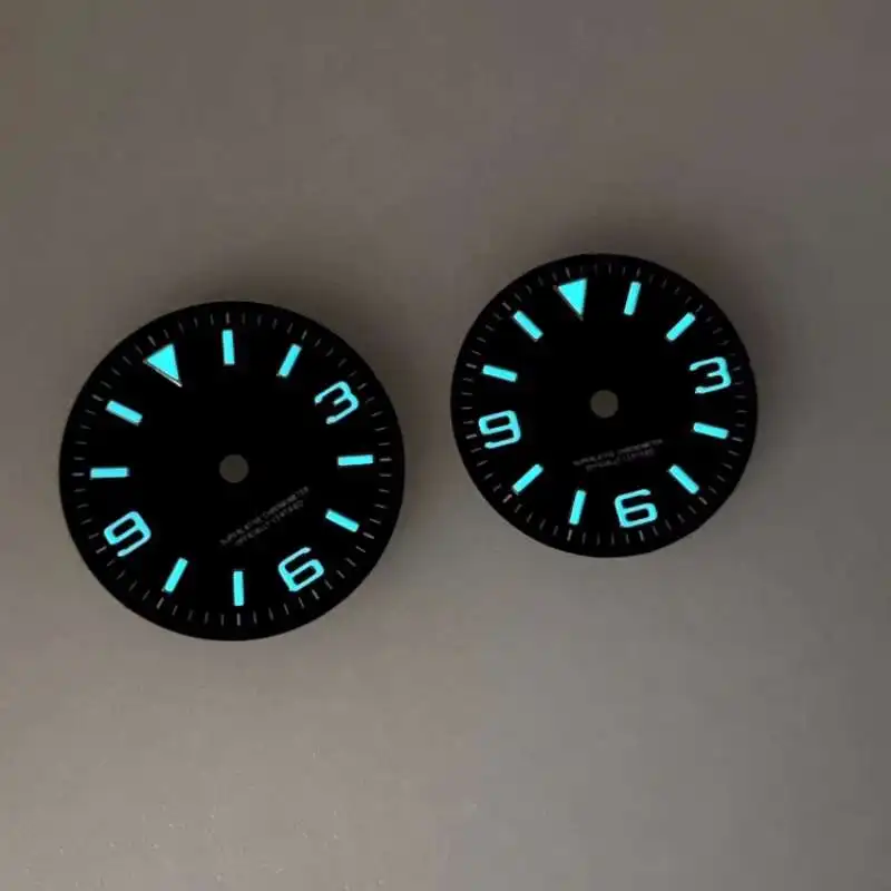 Mod 28.5mm 31mm Watch Parts NH35 BGW9 Blue Green Luminous Watch Dial Fits for NH36 NH34 4R35 Mechanical Movement 3 3.8 O'Clock