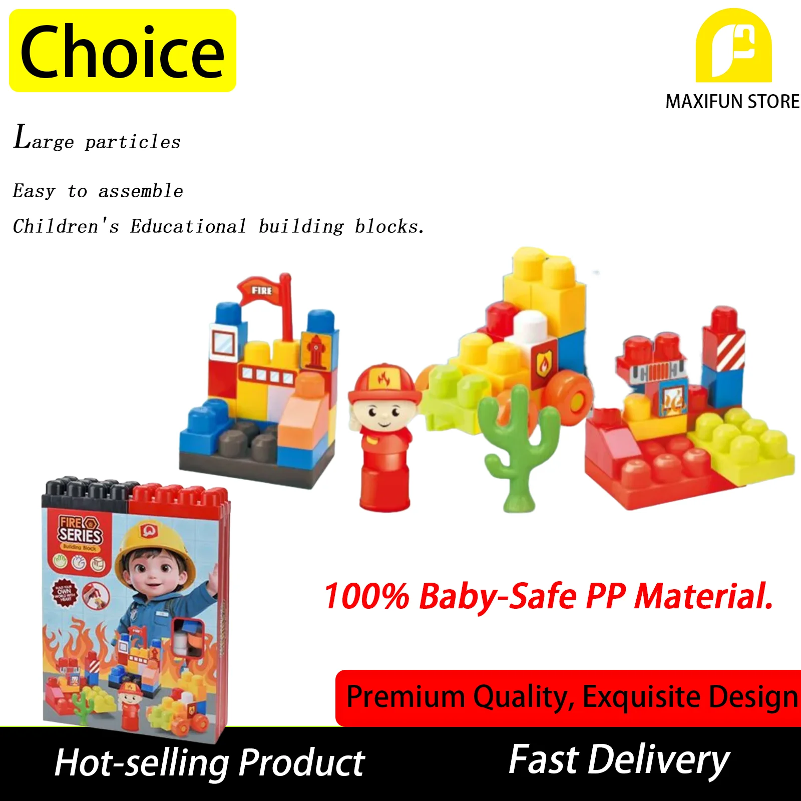 

Fire Safety Knowledge Toy Building Blocks - Role Play Early Education Puzzle Toys for Kids Children's Birthday Gift