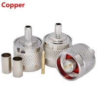 1-10Pcs N Male Plug Connector L16 N Type Male Crimp for RG58 RG142 LMR195 RG400 Cable Coaxial RF Fast Delivery Brass Copper