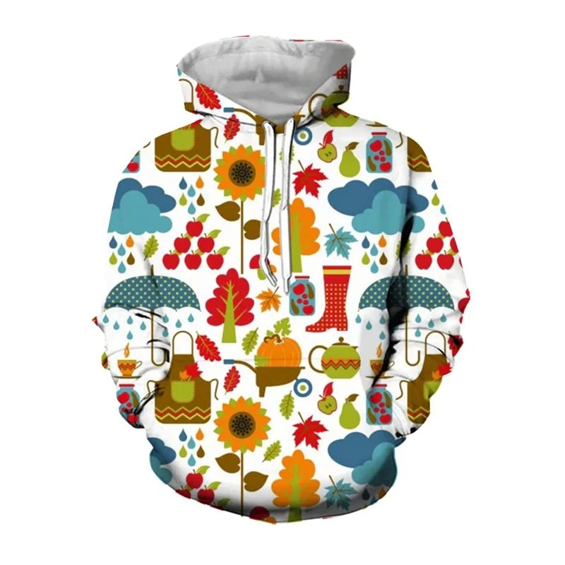 Autumn Plant Mushroom 3D Print Hoodies Men Women Fashion Casual Sweatshirts Oversized Hoodie Pullovers Tracksuit Clothing