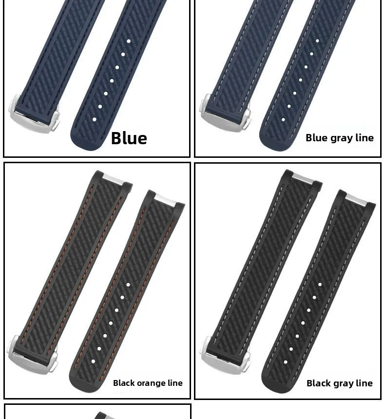 Suitable for Omega Silicone Strap Alternative Hippocampus 300 AT150 Disc Fly 424 Speedmaster Cosmos Rubber Watch Chain 20mm