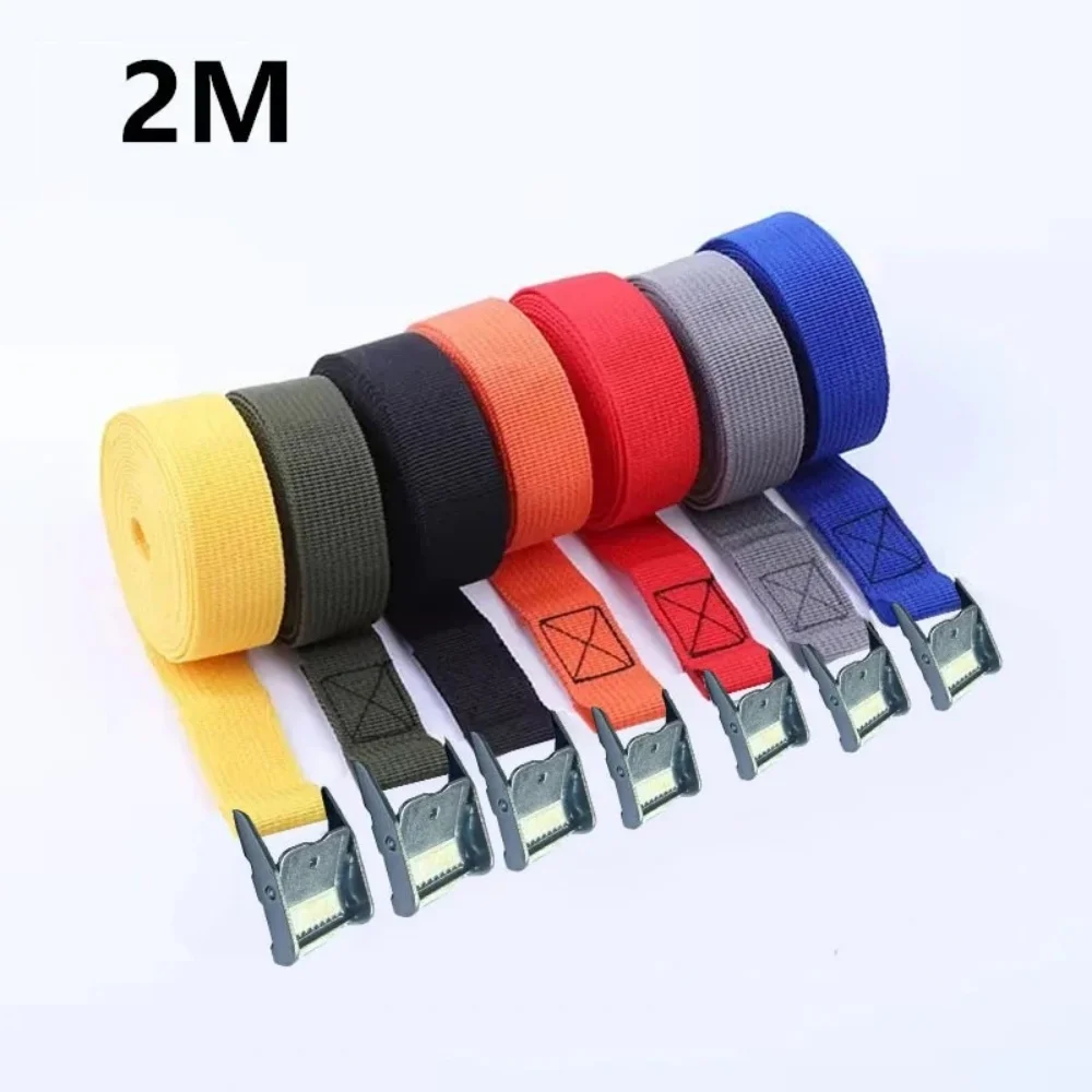 3 Correas de Amarre de 2 Metros con Hebilla Metálica para Coche, Motocicleta, Bicicleta, Cuerda de Remolque, Correa de T