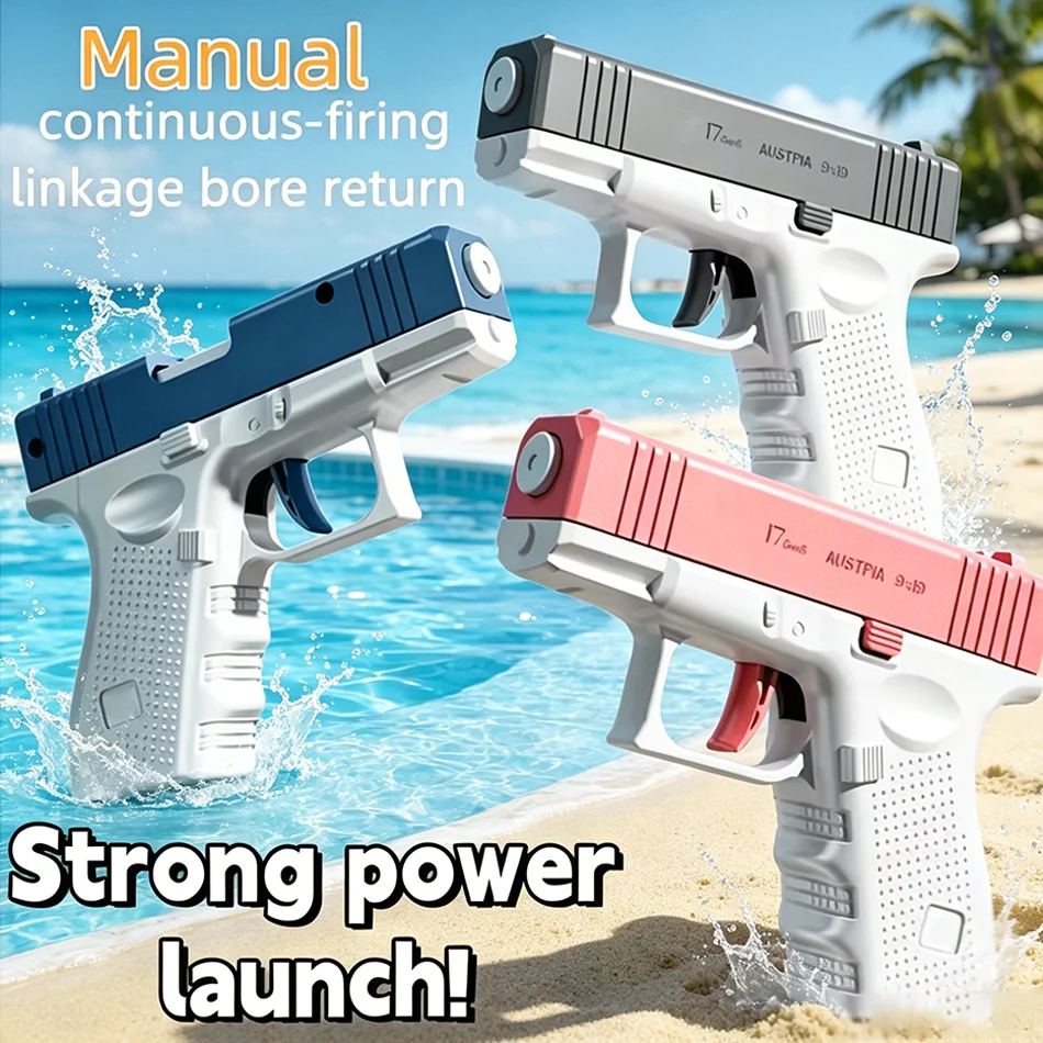 

Hot selling mini handgun water gun, summer outdoor children's manual continuous firing toy water gun toy Beach Toy Kids Gifts