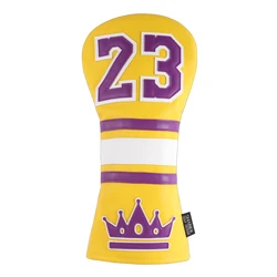 Yellow Crown 23 Jersey Design Applique Golf Club Driver Head Cover