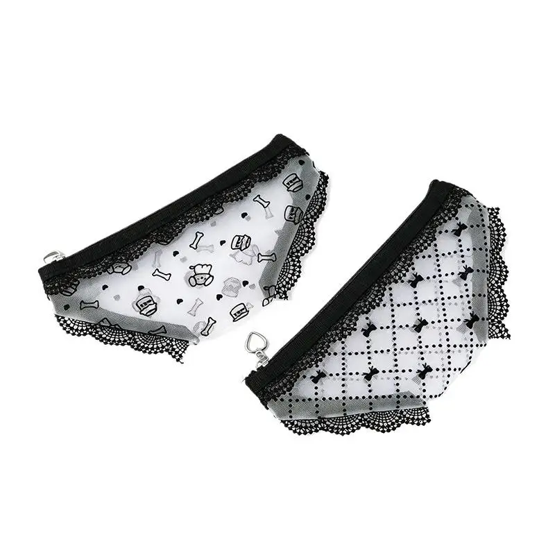 Niedliche Kosmetiktasche in Unterwäscheform, Spitzen-Netzstoff, transparenter Make-up-Aufbewahrungsbeutel, Stiftetui für den Alltag/Reisen – Detail 13