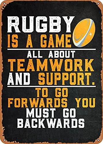 

Rugby Motivational Quote Vintage Look Metal Sign Art Prints Retro Gift 8x12 Inch