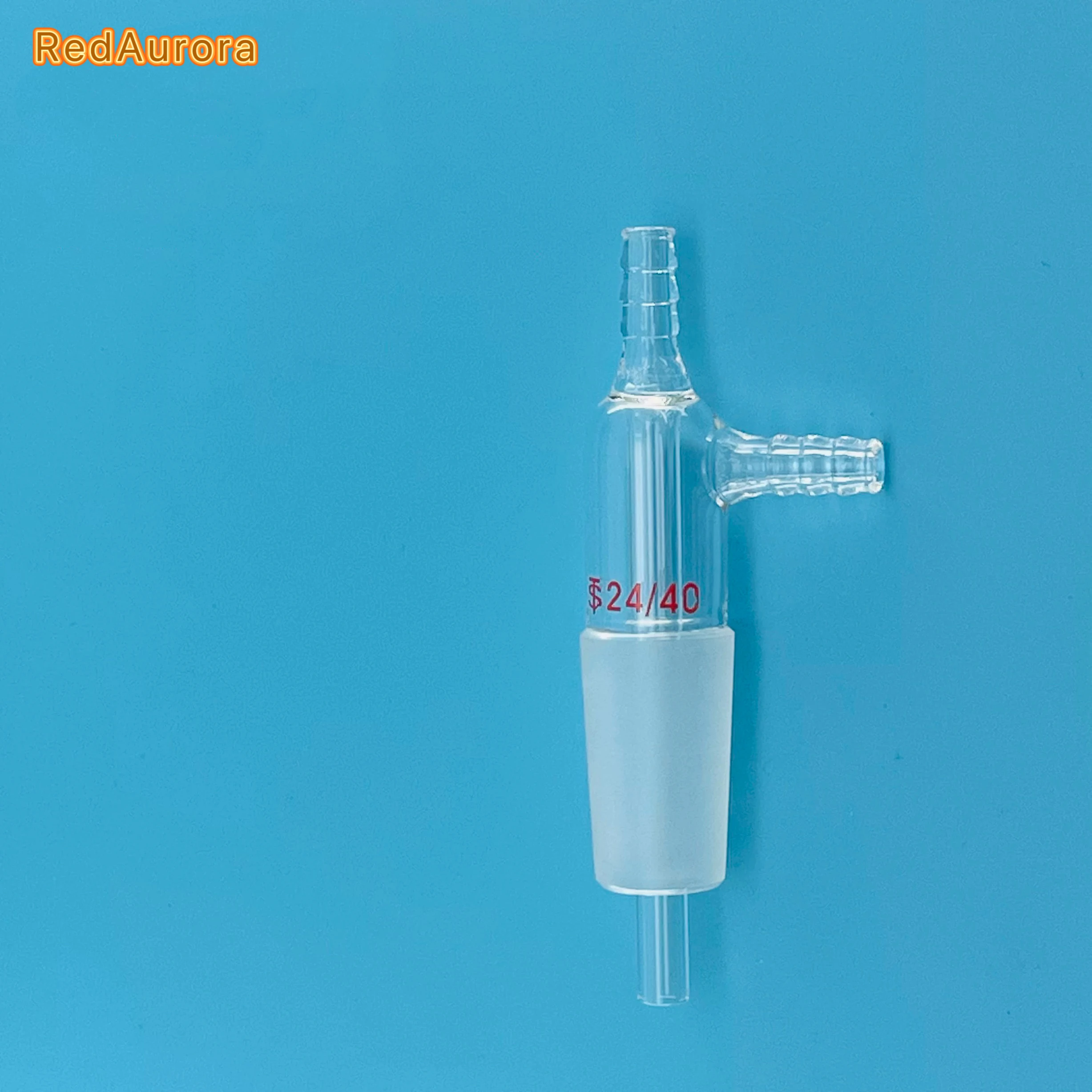 24/40 Glass Gas Inlet Vacuum Adapter With Both Hose Connection Lab Glassware
